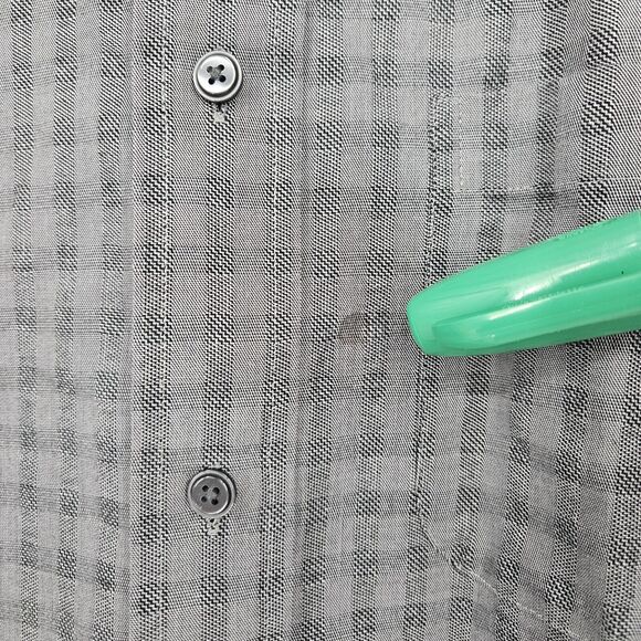 Roundtree & Yorke Shirt Mens Large Gray Gold Label Business Non Iron Button Down - Picture 3 of 10